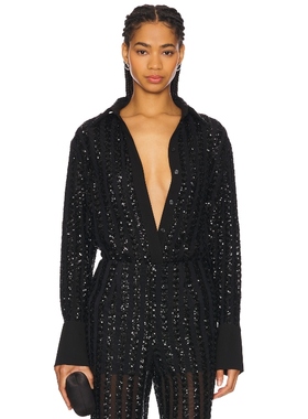 [冬季新品]SANS FAFF 系扣衬衫 黑色REVOLVE小众