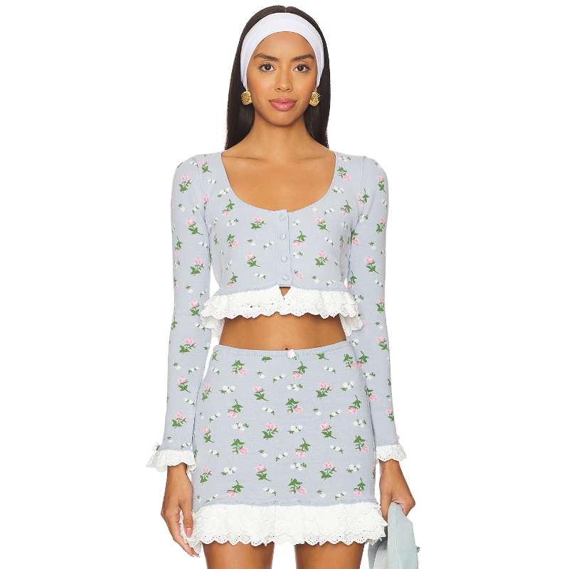 For Love＆ Lemons AMALIA开衫Baby Blue REVOLVE