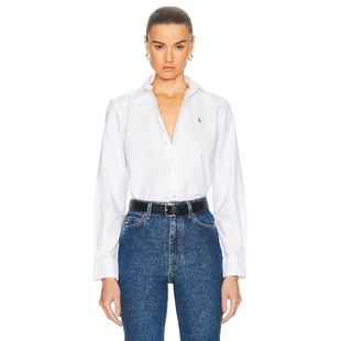 Polo Ralph Lauren 拉夫劳伦衬衫白色棉质翻领衬衣老钱风REVOLVE