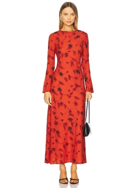 FAITHFULL THE BRAND MESA 裙子 橙色REVOLVE小众新款