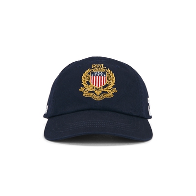 Polo Ralph Lauren 藏青色棒球帽USA 徽章刺绣百搭鸭舌帽REVOLVE