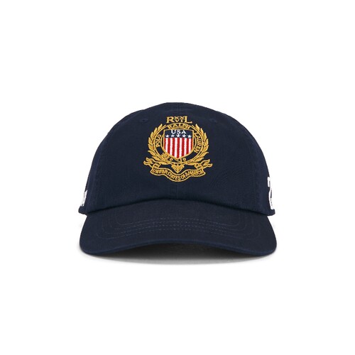 Polo Ralph Lauren 藏青色棒球帽USA 徽章刺绣百搭鸭舌帽REVOLVE
