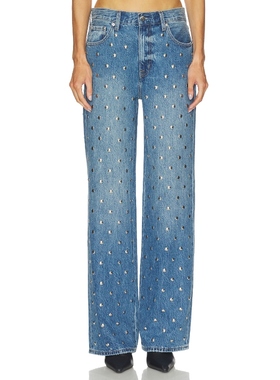 PISTOLA Hendrix High Rise Wide Jeans 蓝色 美式复古风REVOLVE