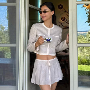 [春季新品] 短外套贴袋结构感静奢风通勤上衣REVOLVE法式Helsa风