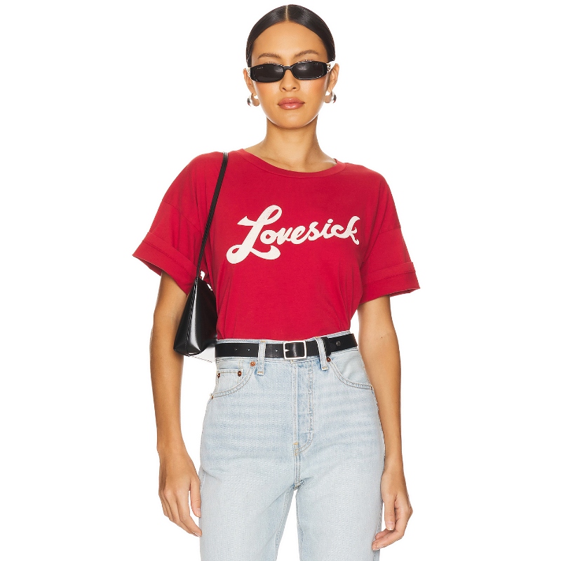 DAYDREAMER LOVESICK MERCH T恤 红色 y2k辣妹风REVOLVE小众新款