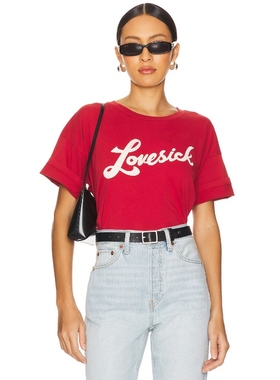 DAYDREAMER LOVESICK MERCH T恤 红色 y2k辣妹风REVOLVE小众新款