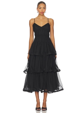 [冬季新品]ASTR the Label THEIRIA 中长款连衣裙黑色REVOLVE小众