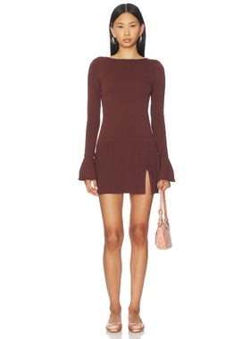 MORE TO COME MISTY 裙子 棕色REVOLVE小众新款