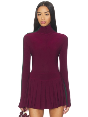 Norma Kamali Side Stripe Turtleneck Bodysuit revolve小众新款