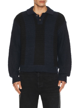 Obey POLO 衫 藏青色REVOLVE小众新款冬季保暖