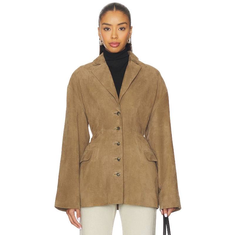 [冬季新品]EAVES SALTA 廓形夹克麂皮短款风衣外套REVOLVE