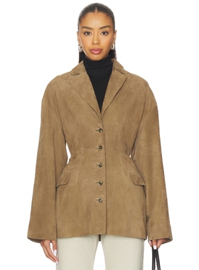 [冬季新品]EAVES SALTA 廓形夹克麂皮短款风衣外套REVOLVE