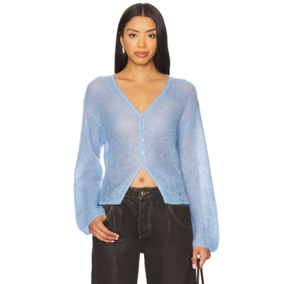 [冬季新品]SAMSOE SAMSOE SAPOPPIE蓝色针织开衫羊毛衫季保暖