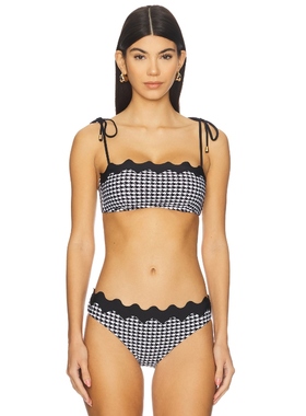 Seafolly RIC RAC 抹胸比基尼文胸上装 黑色REVOLVE小众新款