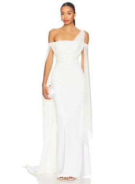 Deme by Gabriella 长裙白色法式高级感露肩修身性感裙子REVOLVE