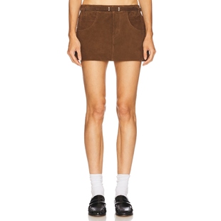 [冬季新品]LAMARQUE AMARA 半身裙 棕色REVOLVE小众