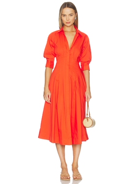 SIMKHAI Jazz Pintuck Midi Dress revolve小众新款