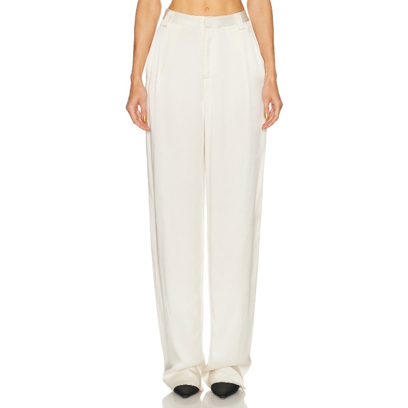 Lapointe SATIN RELAXED 百褶裤 奶油色 美式休闲风小众新款