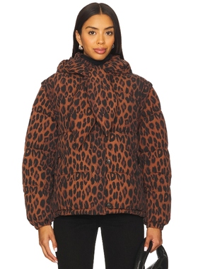 Damson Madder 夹克 棕色豹纹性感风棉服外套REVOLVE小众新款