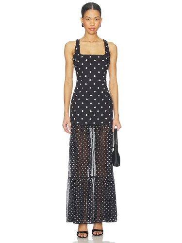 Runaway The Label Tillie Sheer Bottom Maxi Dress revolve小众