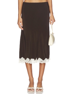 With Jean TILLY 半身裙 revolve小众新款 巧克力色