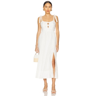 [冬季新品]ASTR the Label 中长款连衣裙女 白色礼服裙REVOLVE