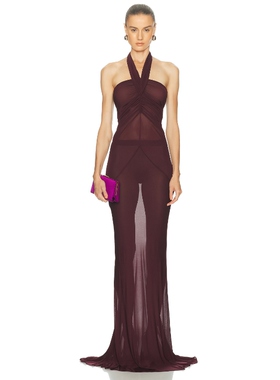 Atlein 裙子 酒红色REVOLVE小众新款