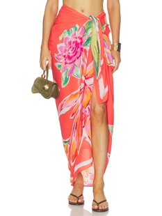 Seafolly HOTHOUSE FLORAL 围裙 revolve小众新款 珊瑚色