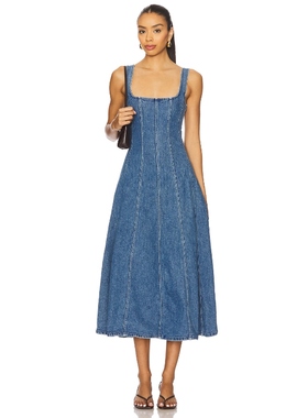 Show Me Your Mumu PRIM 中长款连衣裙女夏 蓝色REVOLVE