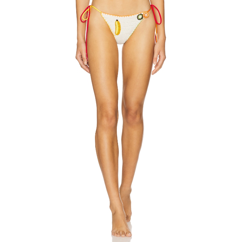 Leslie Amon TUTTI FRUTTI 比基尼泳裤 白色 y2k辣妹风REVOLVE小