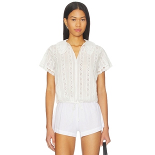 With Jean PERRY 短袖上装 白色 y2k辣妹风REVOLVE小众新款