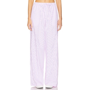 博主同款 Lovers and Friends条纹长裤粉色美式休闲风REVOLVE