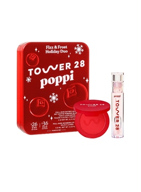 Tower 28 POPPI FIZZ + FROST BLUSH LIP KIT 腮红唇膏套装 美容: