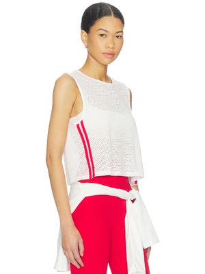 Splits59 Logan Mesh Tank Top With Stripe revolve小众新款 白