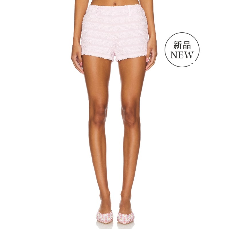 LIONESS Riviera Ruffle Short 粉色 运动复古风REVOLVE