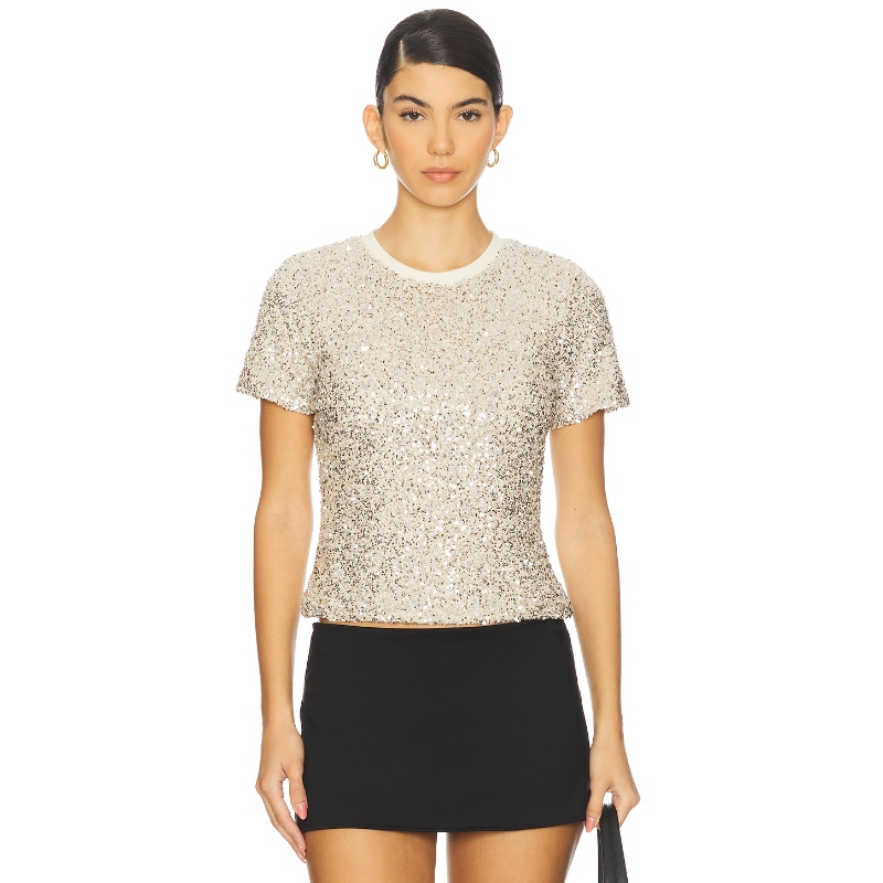 Never Fully Dressed TOP 上装 金属银色 y2k辣妹风REVOLVE小众新