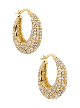Lili Claspe Small Pave Becca Hoops耳环金属REVOLVE