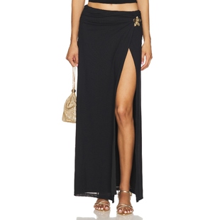 长款 Runaway FARLEY Label 半身裙黑色REVOLVE小众 The