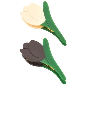 [冬季新品]Loeffler Randall JUNIPER 发卡套装 绿色 REVOLVE小众