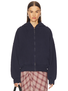 revolve小众新款 GRLFRND 连帽衫 HOODIE 藏青色 ZIP