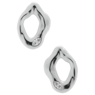 铆钉耳饰 Ettika CRYSTAL METAL 金属银色REVOLVE小众新 MELTING