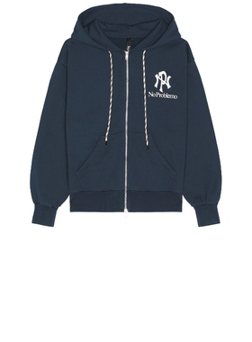 [春季新品]No Problemo NYP 拉链连帽衫 藏青色REVOLVE小众新款