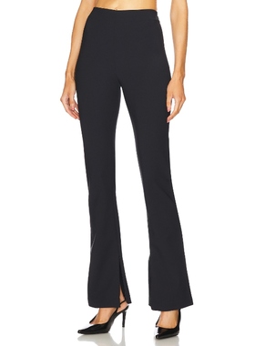 [冬季新品]EAVES 高腰微喇长裤打底裤 黑色  开叉设计REVOLVE