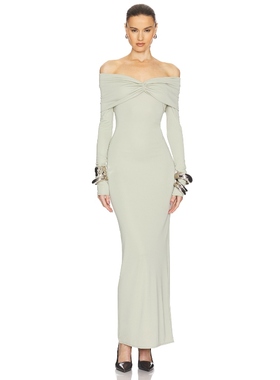 Helsa MATTE JERSEY OFF SHOULDER MAXI DRESS 裙子 天蓝REVOLVE