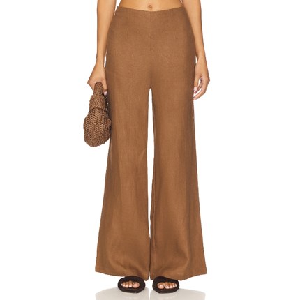 [冬季新品]FAITHFULL THE BRAND SYNA 长裤棕色美式休闲风REVOLVE