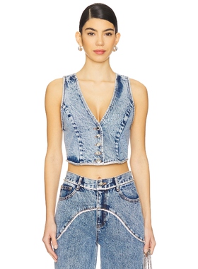 retrofete JORDI 牛仔背心 蓝色 y2k辣妹风REVOLVE新款