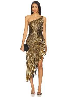 Georgia Hardinge THE IMPRESSION 裙子 金属金色REVOLVE小众新款