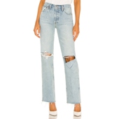 春季 破洞宽松遮肉高腰裤 新品 牛仔裤 婆婆同款 DONE 子REVOLVE