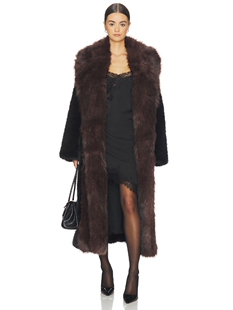 Faux revolve小众新款 Fur Jacket Belted WeWoreWhat