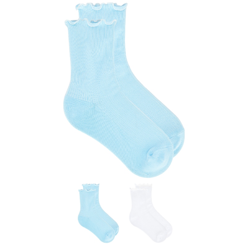 WellBeing + BeingWell RUFFLE SOCK 2 PACK 短袜 蓝色REVOLVE小